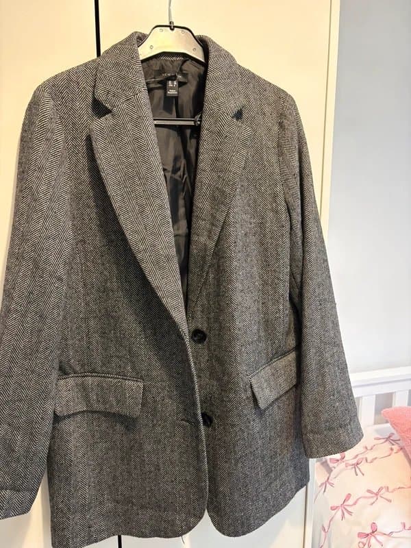 New Look New look checked black and white blazer