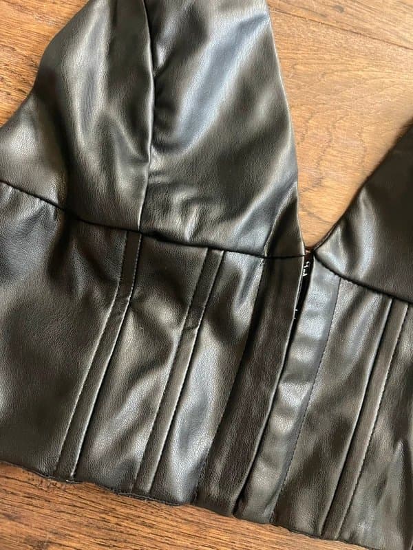 Bershka Bershka faux leather halter top