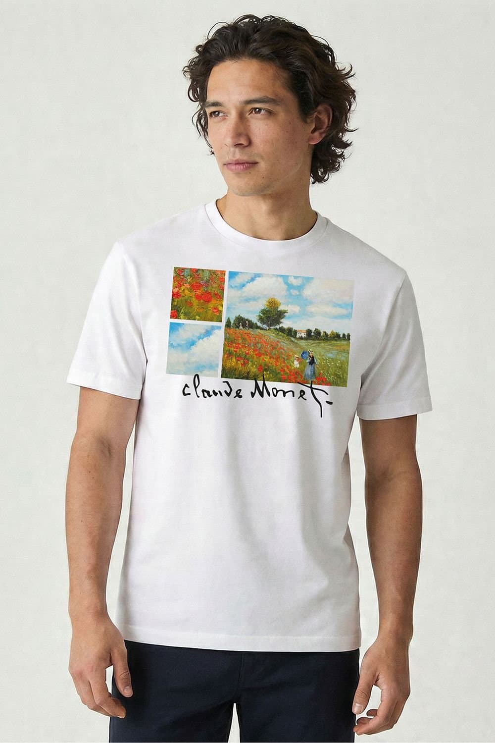Musee DArt Musee D'Art Men's Monet - Poppy Fields 1873 T-Shirt in White
