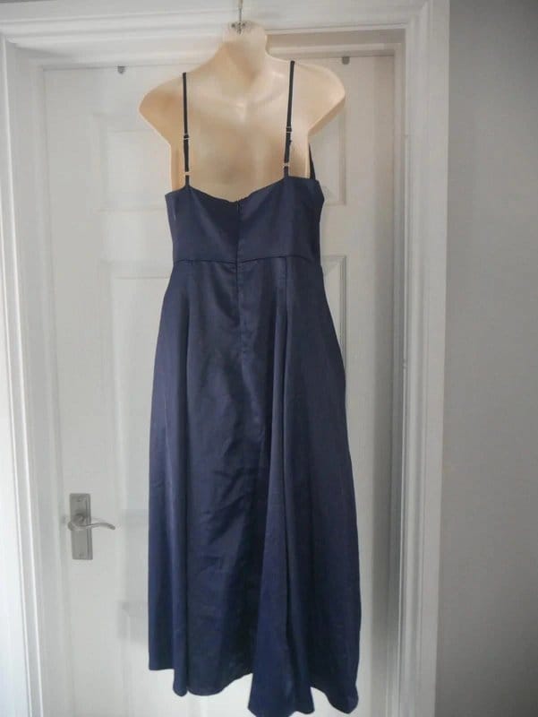 Honeyz Navy Blue Satin Formal Gown with Chiffon Detail