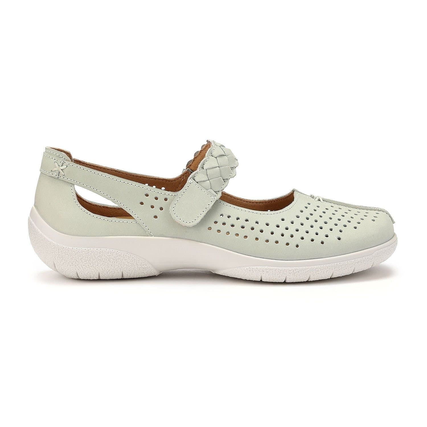 Hotter Hotter Women's Wide Fit 'Quake II' Classic Mary Janes in Pale Green