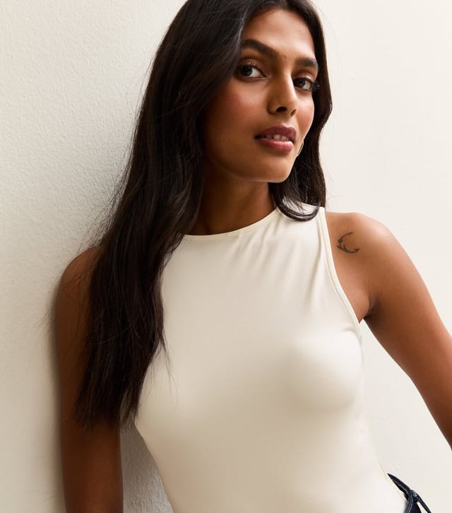 New Look Women's Off White Sleeveless Jersey Bodysuit New Look - 2