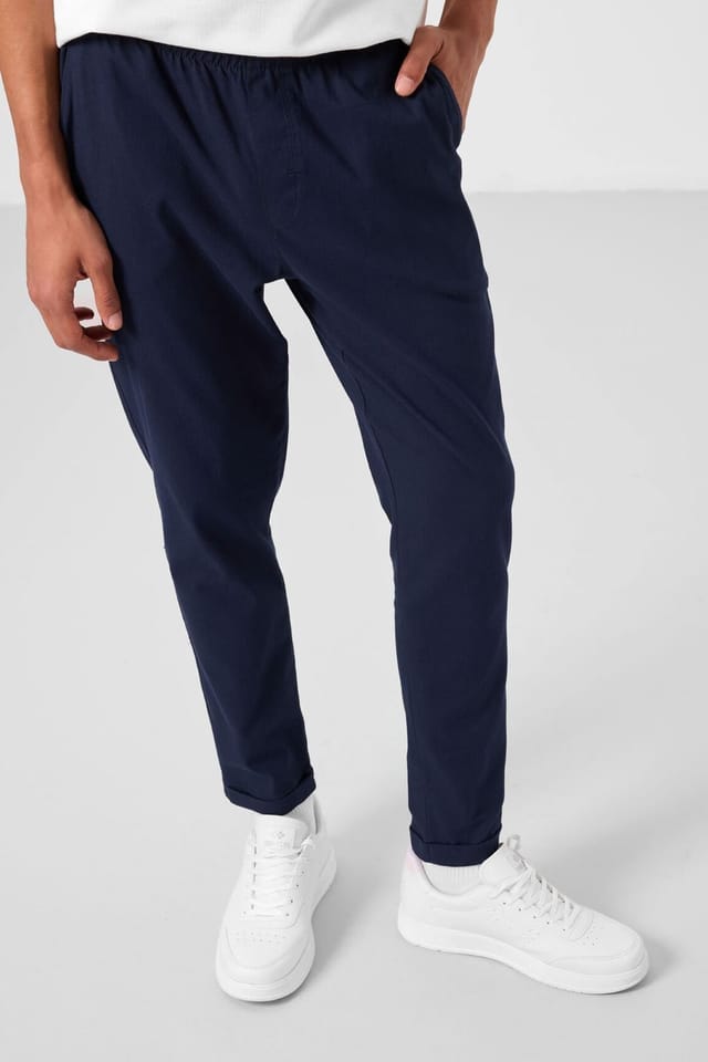 Tommy Life Tommy Life Men's Straight-leg Gabardine Chinos in Dark Navy - 2