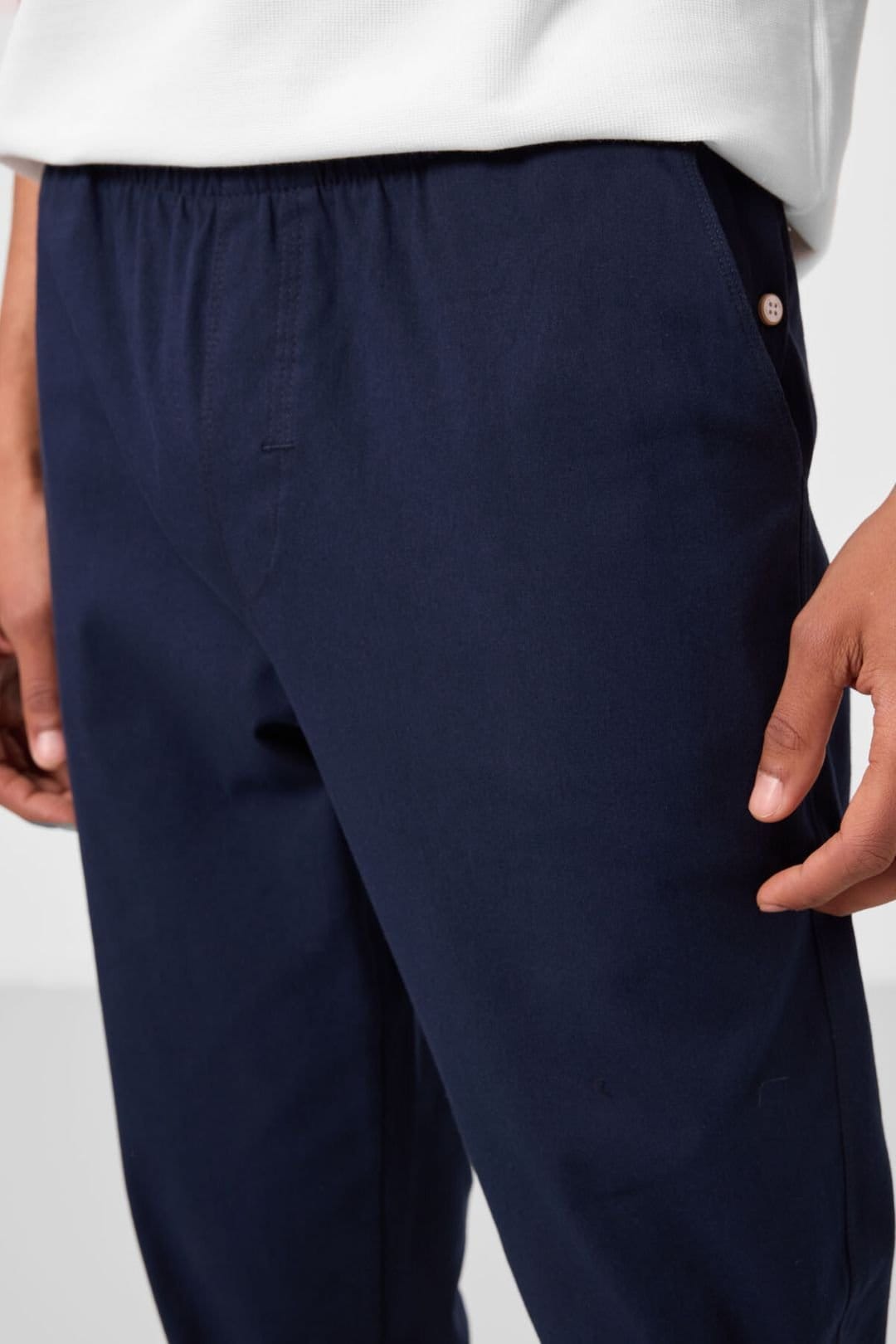 Tommy Life Tommy Life Men's Straight-leg Gabardine Chinos in Dark Navy - 4