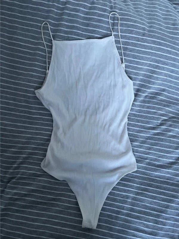 New Look White open-back bodysuit
