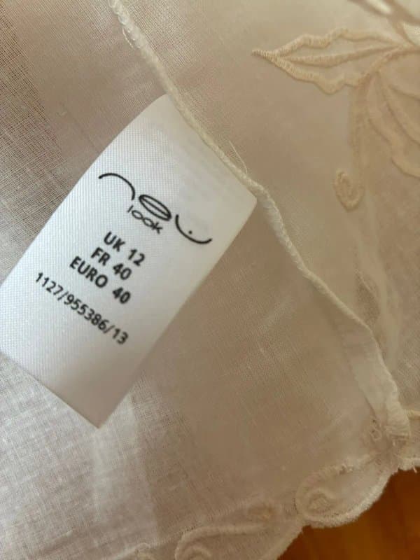 New Look White lightweight embroidered jacket, size 12
