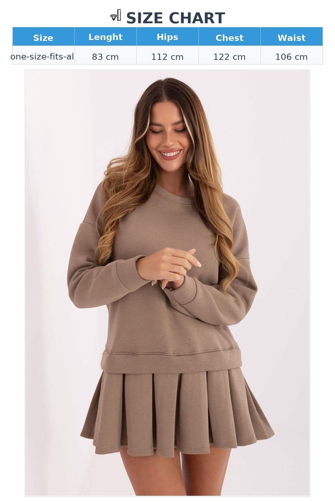 Love Lace Love Lace Women's Soft Cotton Elastane Pleated Mini Dress in Taupe - 4