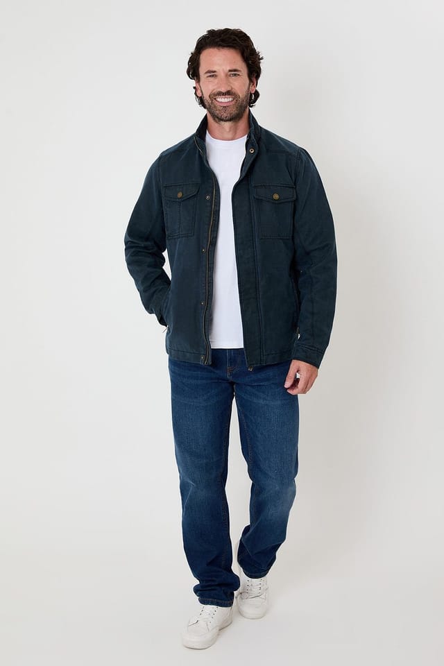 Saltwell Saltwell Men's Cotton Harrington Jacket in Navy - 3
