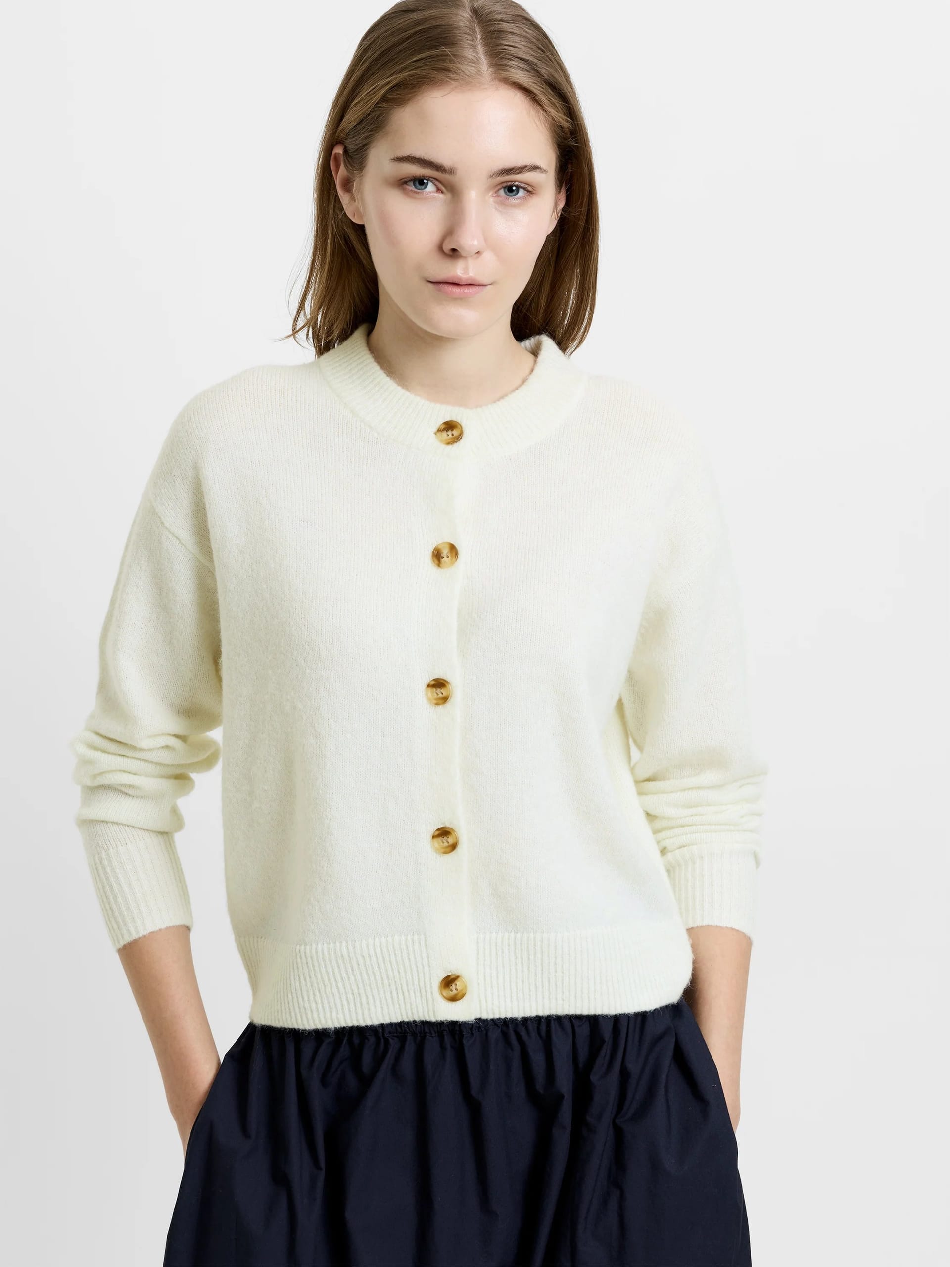 French Connection Cream Recycled Knit Cardigan