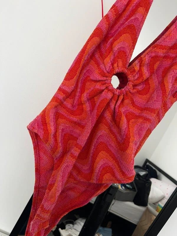 Zara Zara red orange bodysuit halter neck