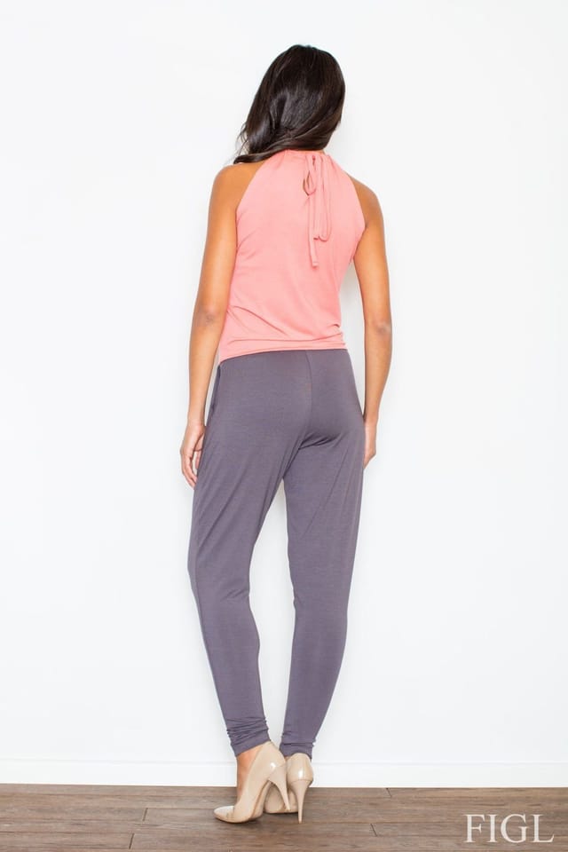 Love Lace Love Lace Women's Two Tone Flowing Jumpsuit With Teardrop Tie in Pink - 2