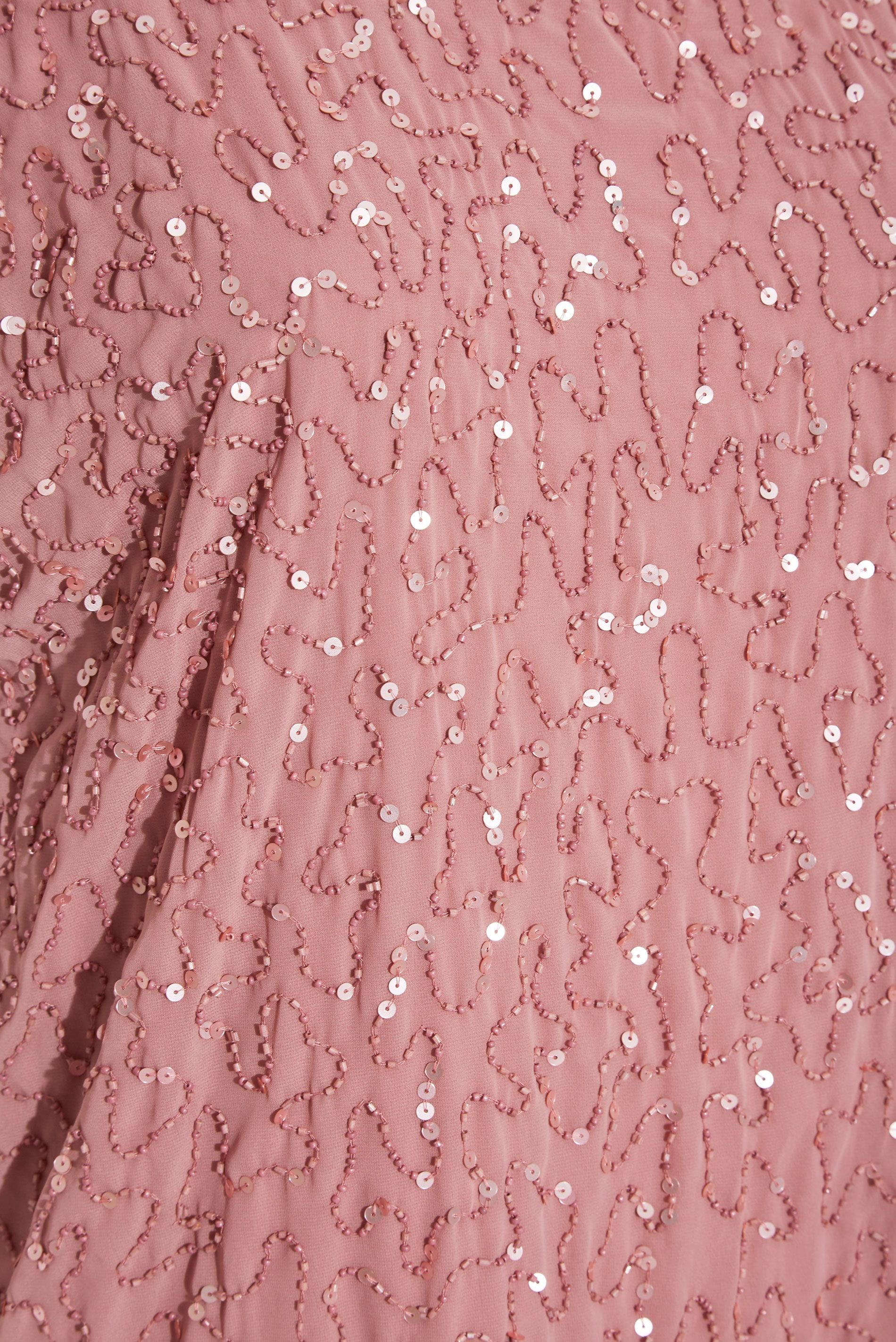 Yours Yours Women's Embellished Shift Dress in Dusty Pink - 4