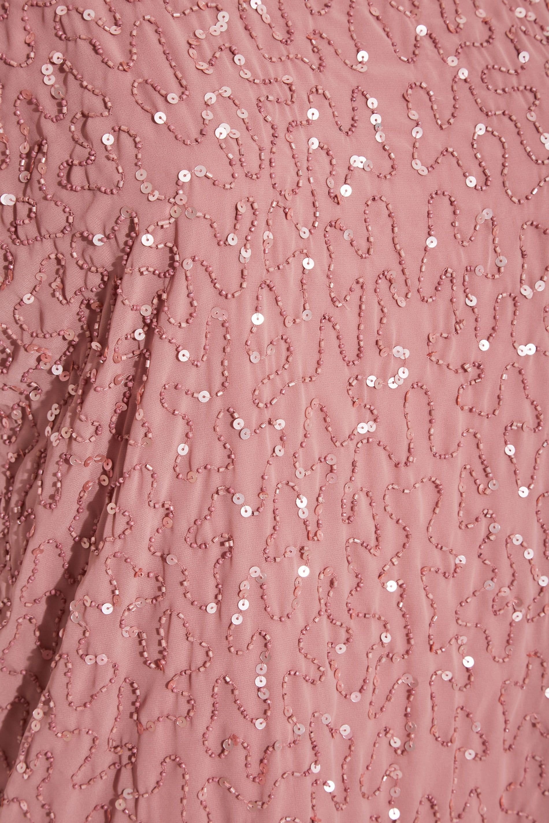 Yours Yours Women's Embellished Shift Dress in Dusty Pink - 4