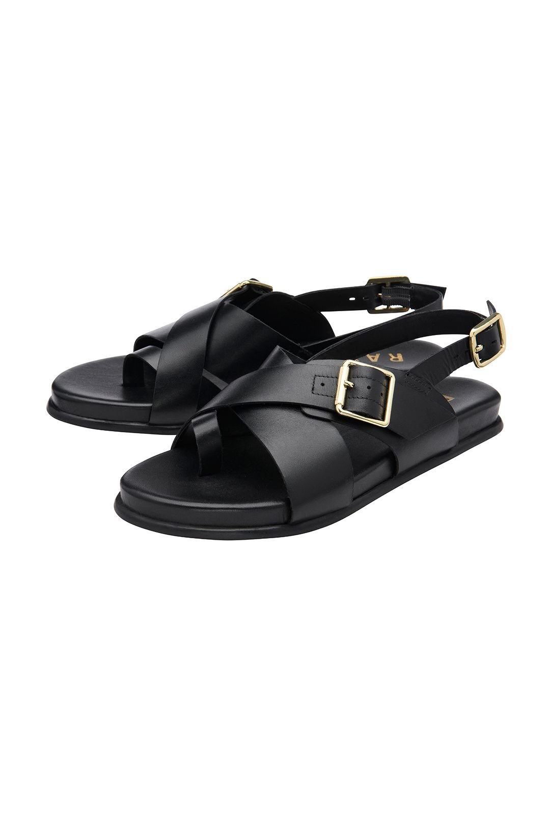Ravel Ravel Women's Black Leather 'Ridley' Flat Sandals - 2