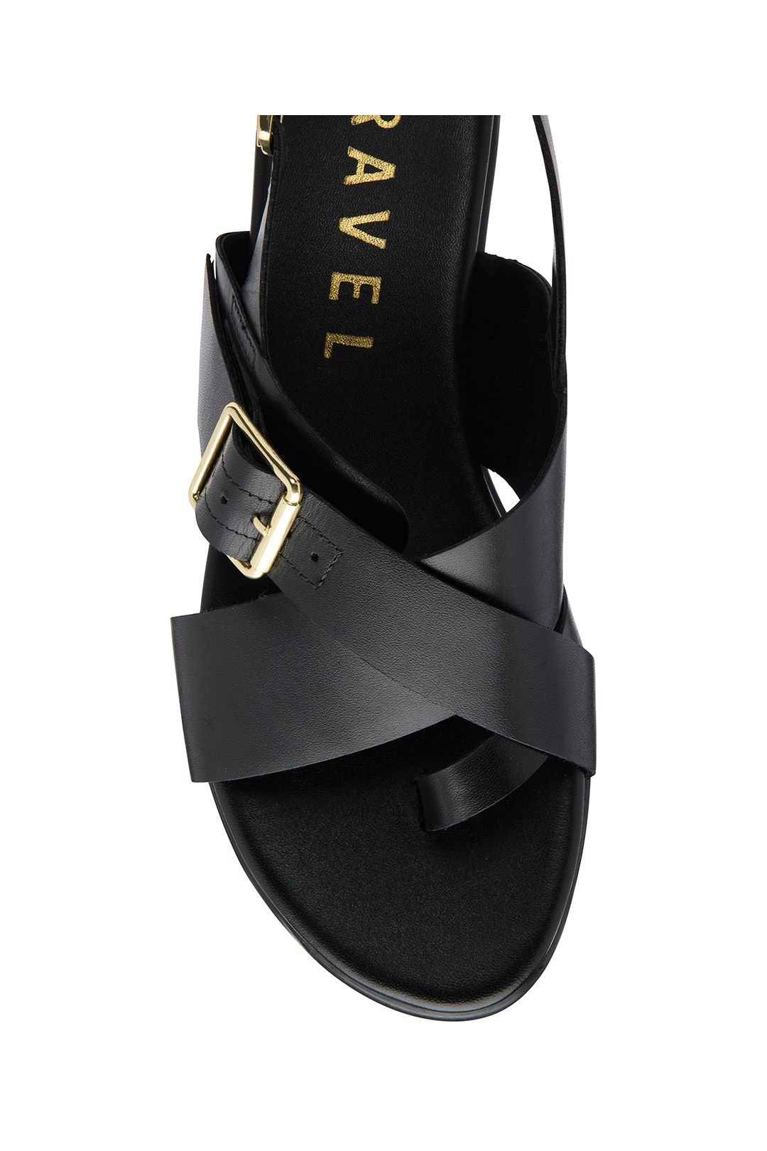 Ravel Ravel Women's Black Leather 'Ridley' Flat Sandals - 4