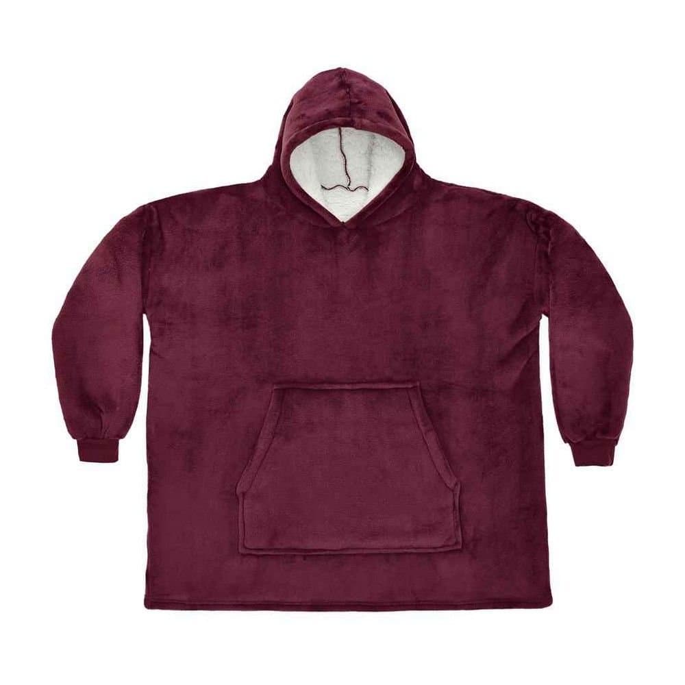 Brand Lab Brand Lab Men's Sherpa Fleece Hoodie in Burgundy