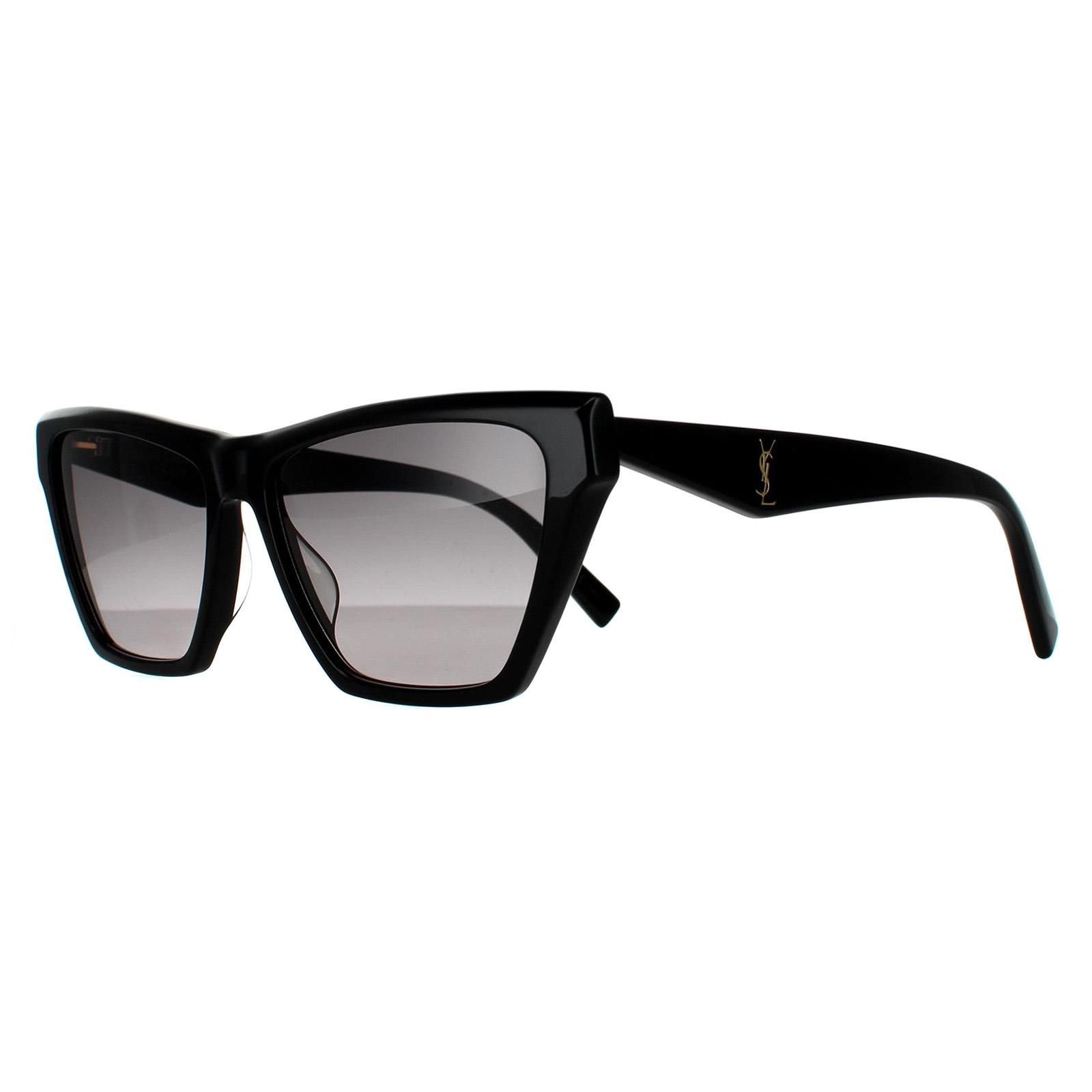 Saint Laurent Saint Laurent Women's Cat Eye Black Grey Gradient Sunglasses - 2