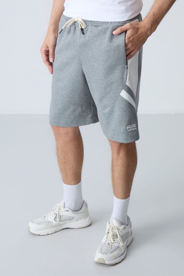 Tommy Life Tommy Life Men's Fleece Sweat Shorts in Light Grey - 2