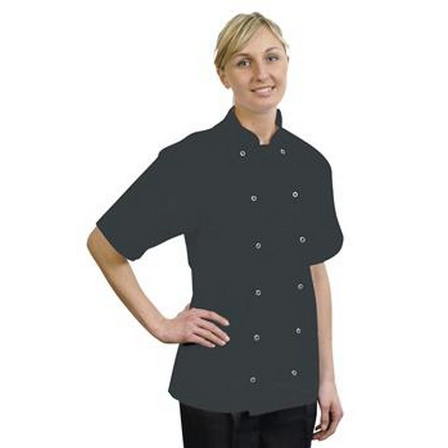 BonChef BonChef Men's Danny Short Sleeved Chef Jacket in Black - 2