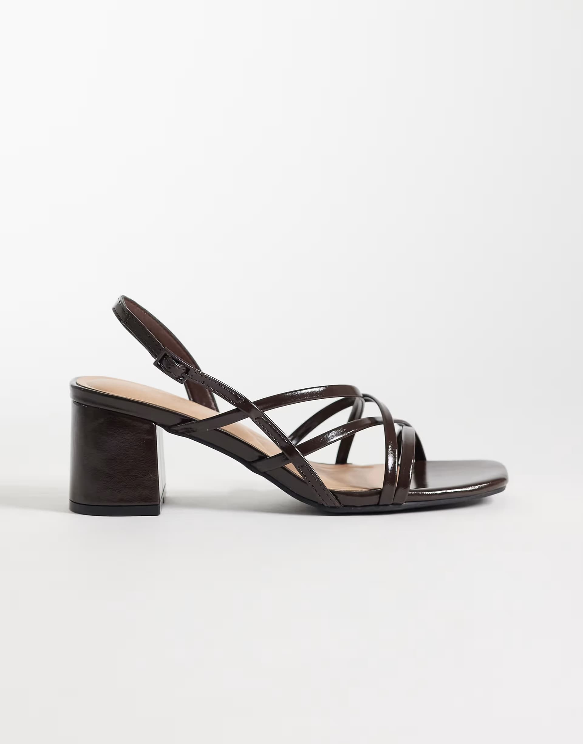 ASOS New Look multistrap block heeled sandal in brown