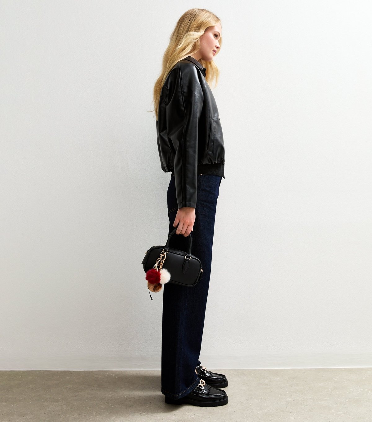 New Look Women's Black Bubble Hem Faux Leather Jacket New Look - 2