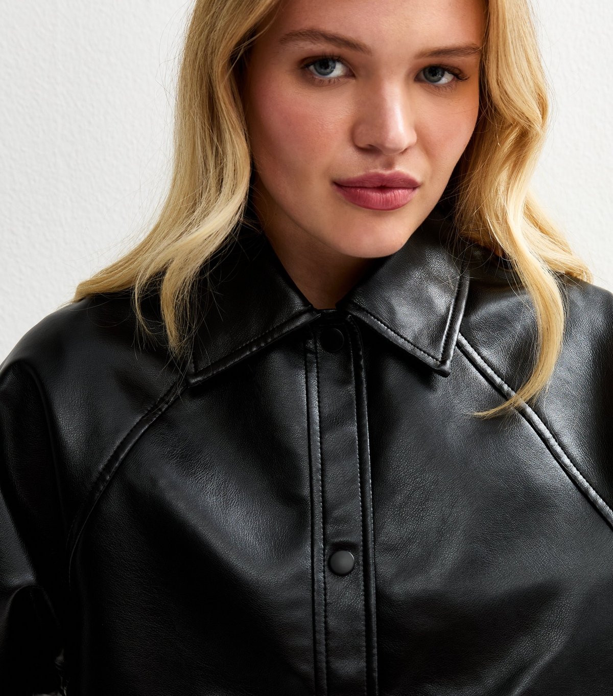 New Look Women's Black Bubble Hem Faux Leather Jacket New Look - 3