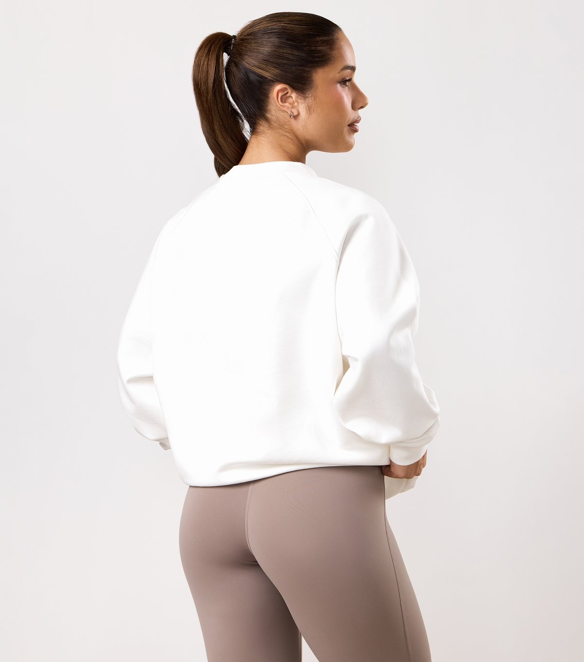 Gym King Women's Cream Appliqué Logo Oversized Sweatshirt Gym King New Look - 3