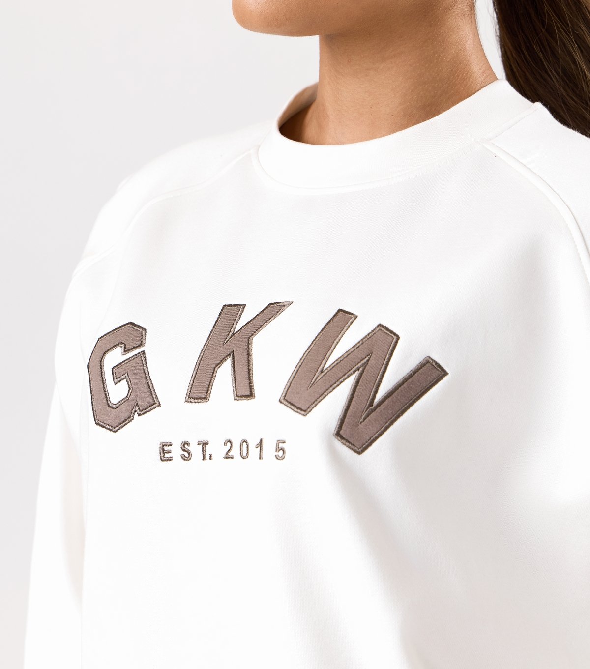 Gym King Women's Cream Appliqué Logo Oversized Sweatshirt Gym King New Look - 4