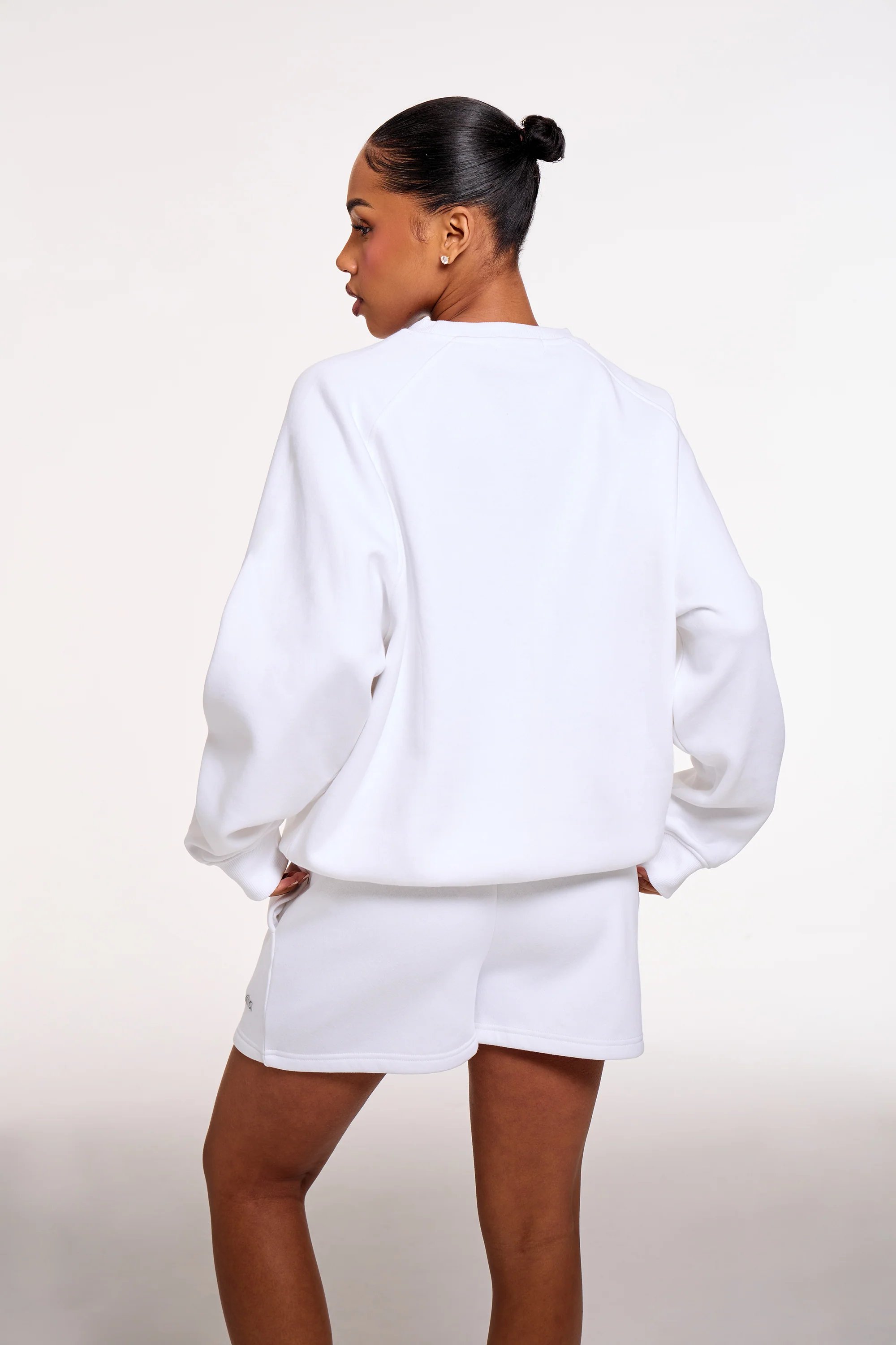 Kaiia Kaiia Chrome Logo Oversized Sweatshirt White - 4