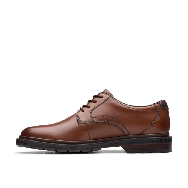 Clarks Clarks Men's Burchill Derby Dark Tan Leather Derby Shoes, Lace Up in Brown - 2