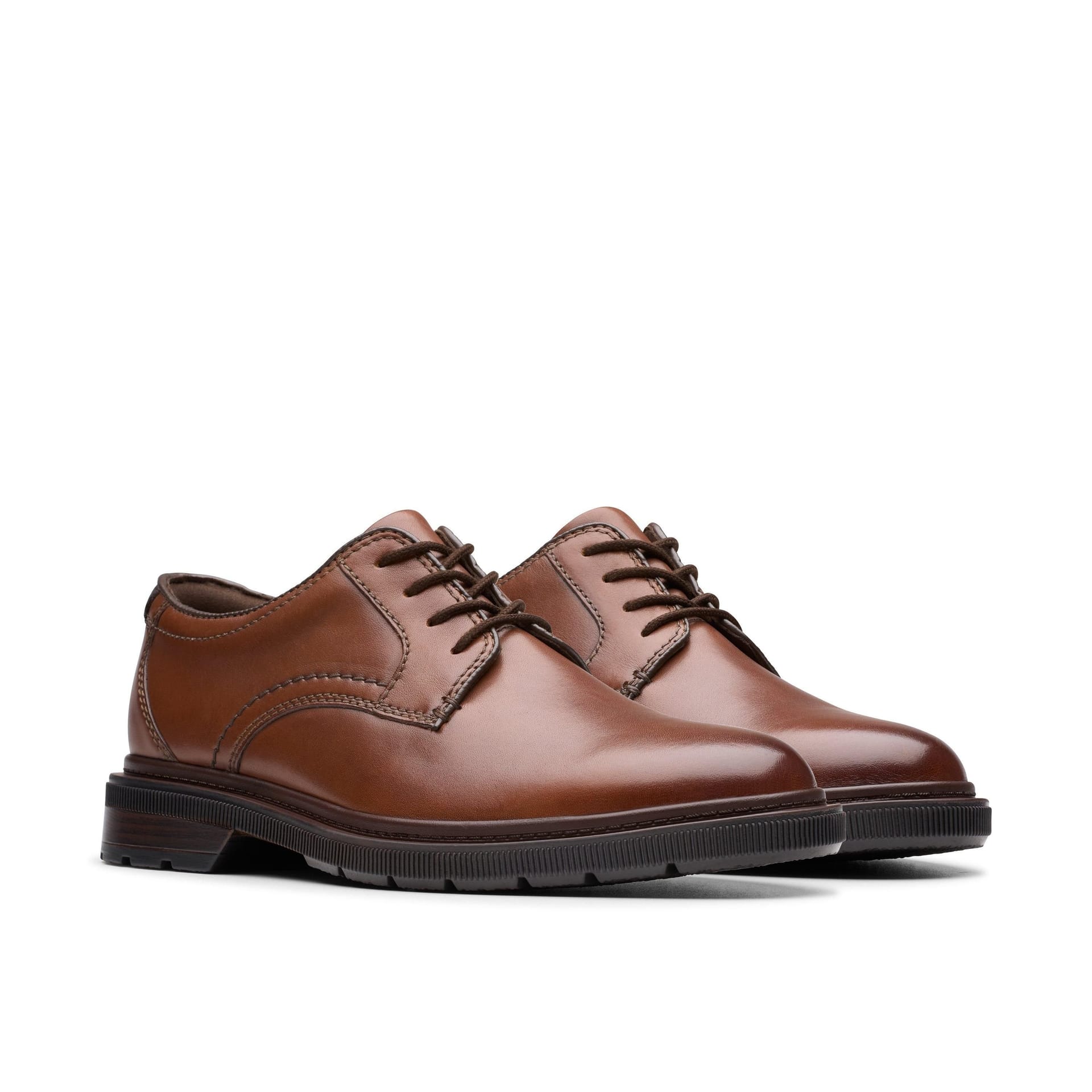 Clarks Clarks Men's Burchill Derby Dark Tan Leather Derby Shoes, Lace Up in Brown - 4