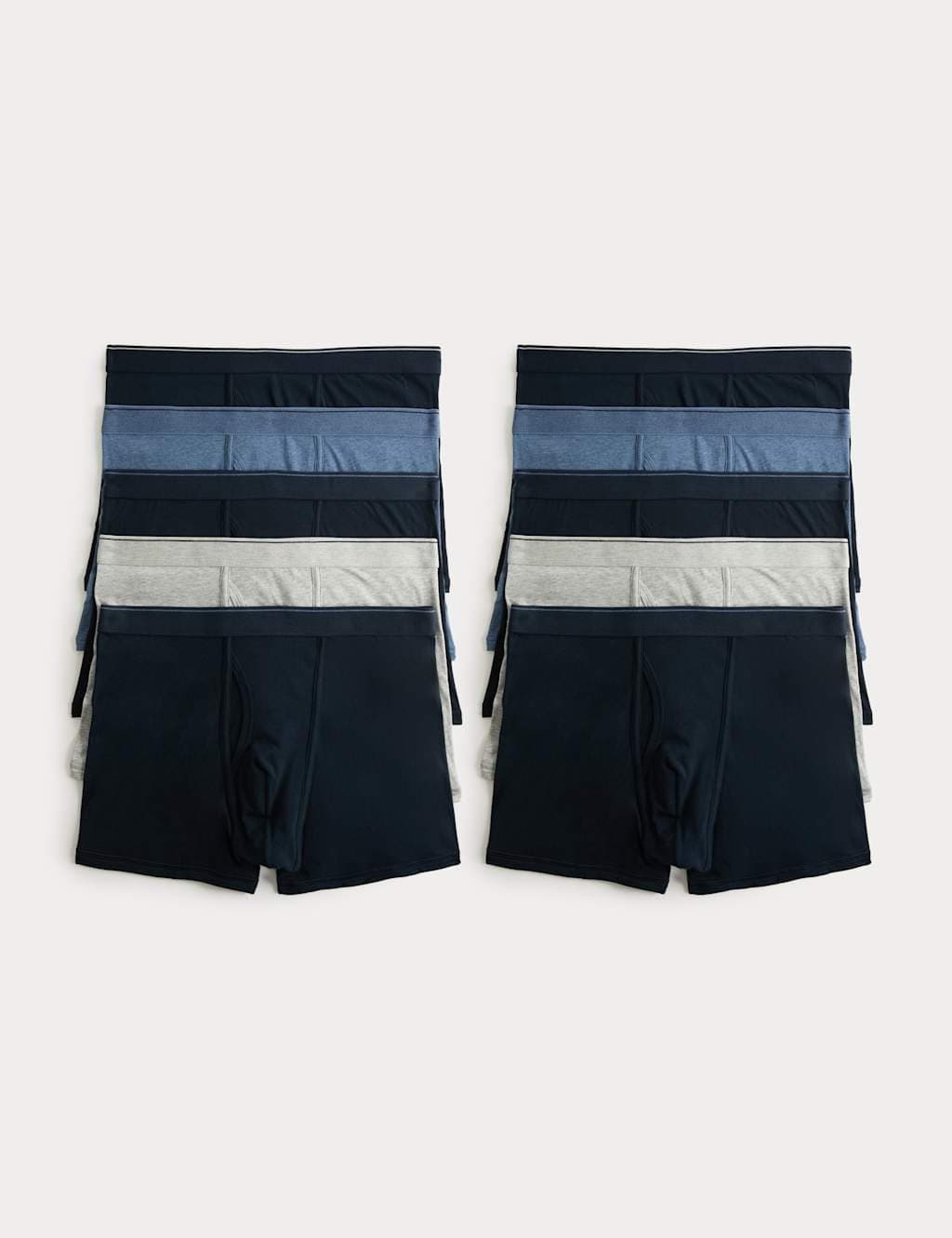 Marks & Spencer M&S 10 Pack Cotton Rich Cool & Fresh™ Trunks Denim Mix