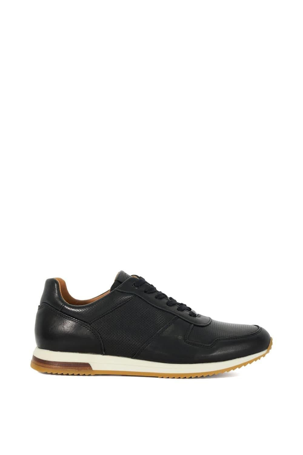 Dune London Dune London Men's Wide Fit 'Trilogy' Leather Trainer in Black