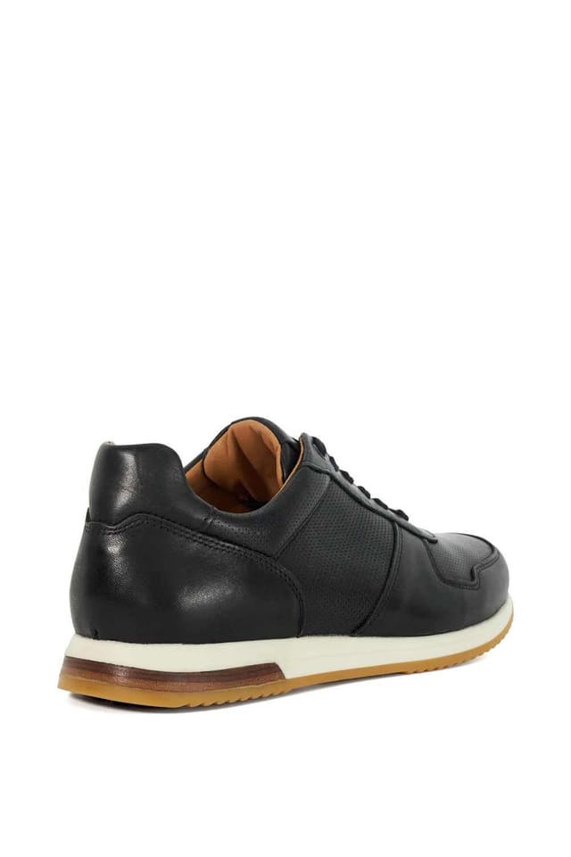 Dune London Dune London Men's Wide Fit 'Trilogy' Leather Trainer in Black - 3