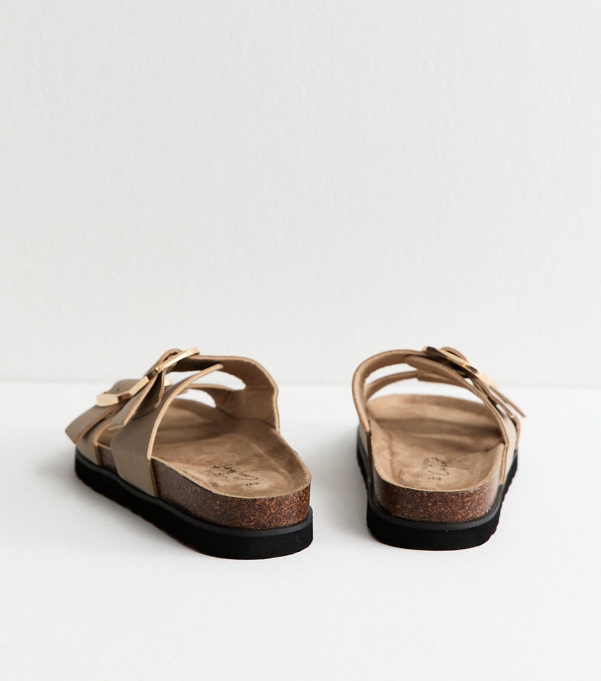 New Look Women's Light Brown Cork Sole Double Strap Mule Sandals Vegan New Look - 4