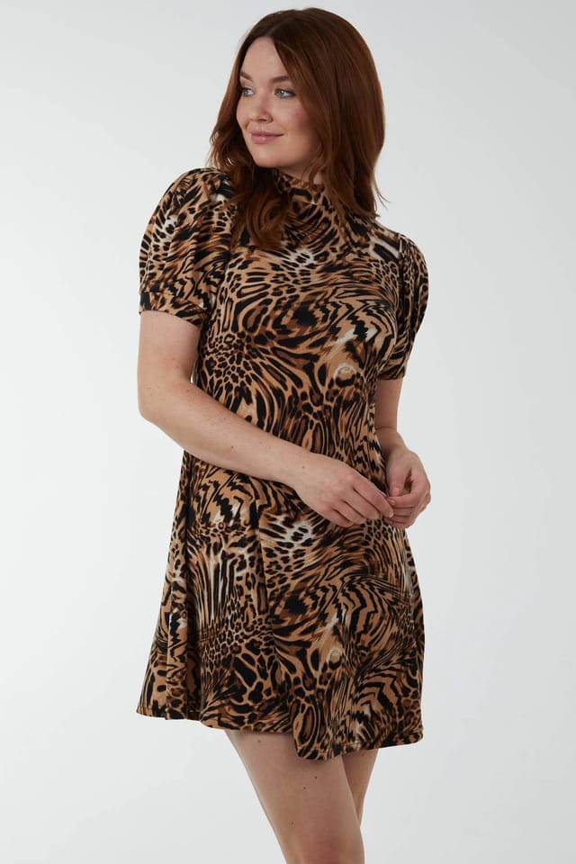 Blue Vanilla Animal Print Smock Dress - 2