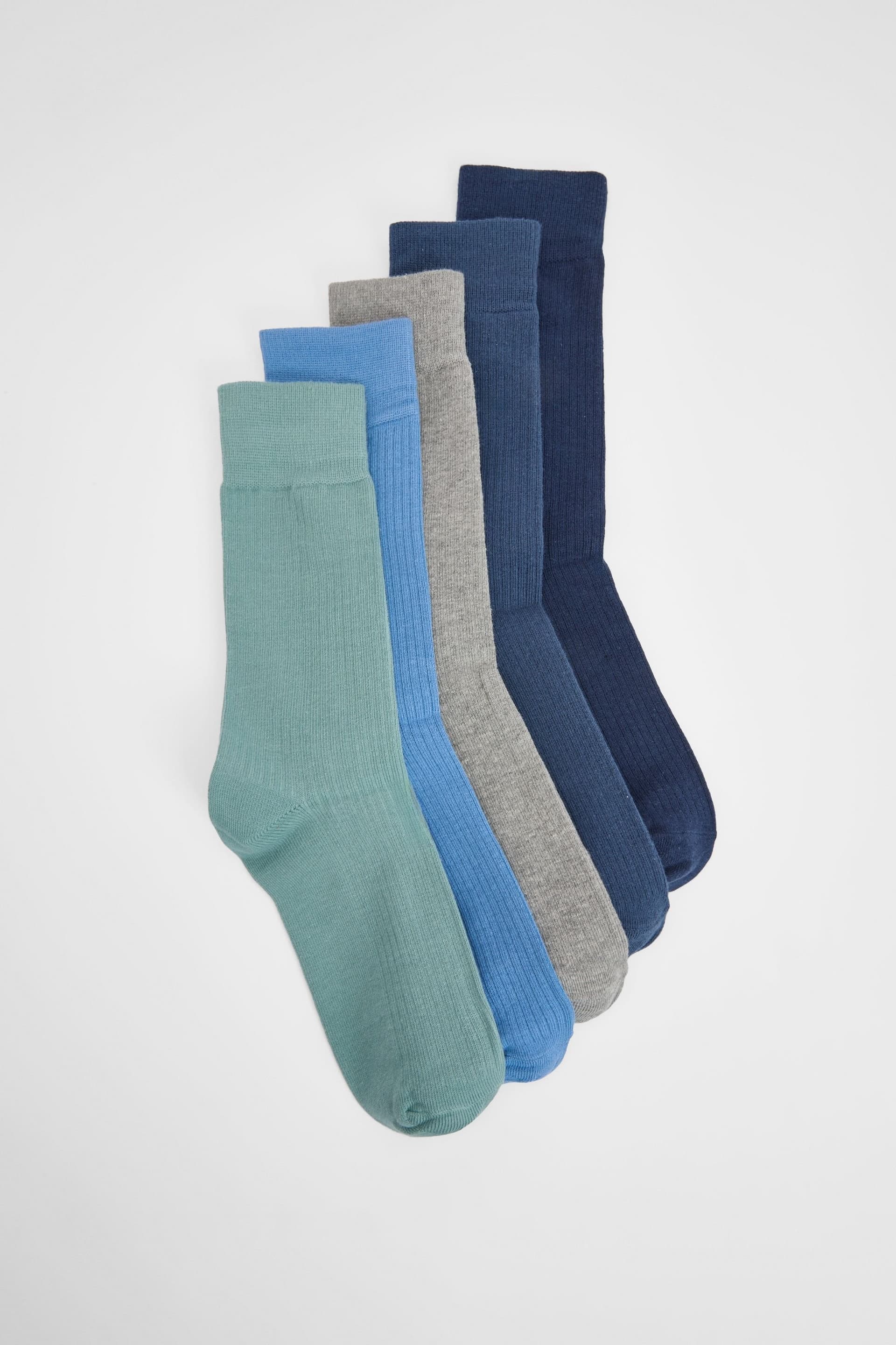 Maine Maine Men's Multi 5 Pack Coloured Plain Ribbed Socks