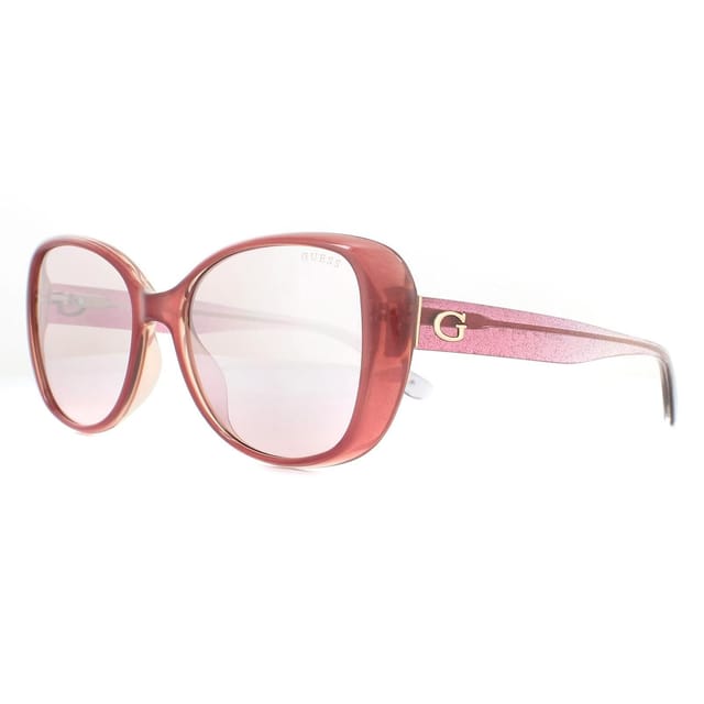 Guess Guess Women's Square Pink Pink Brown Gradient Sunglasses - 2