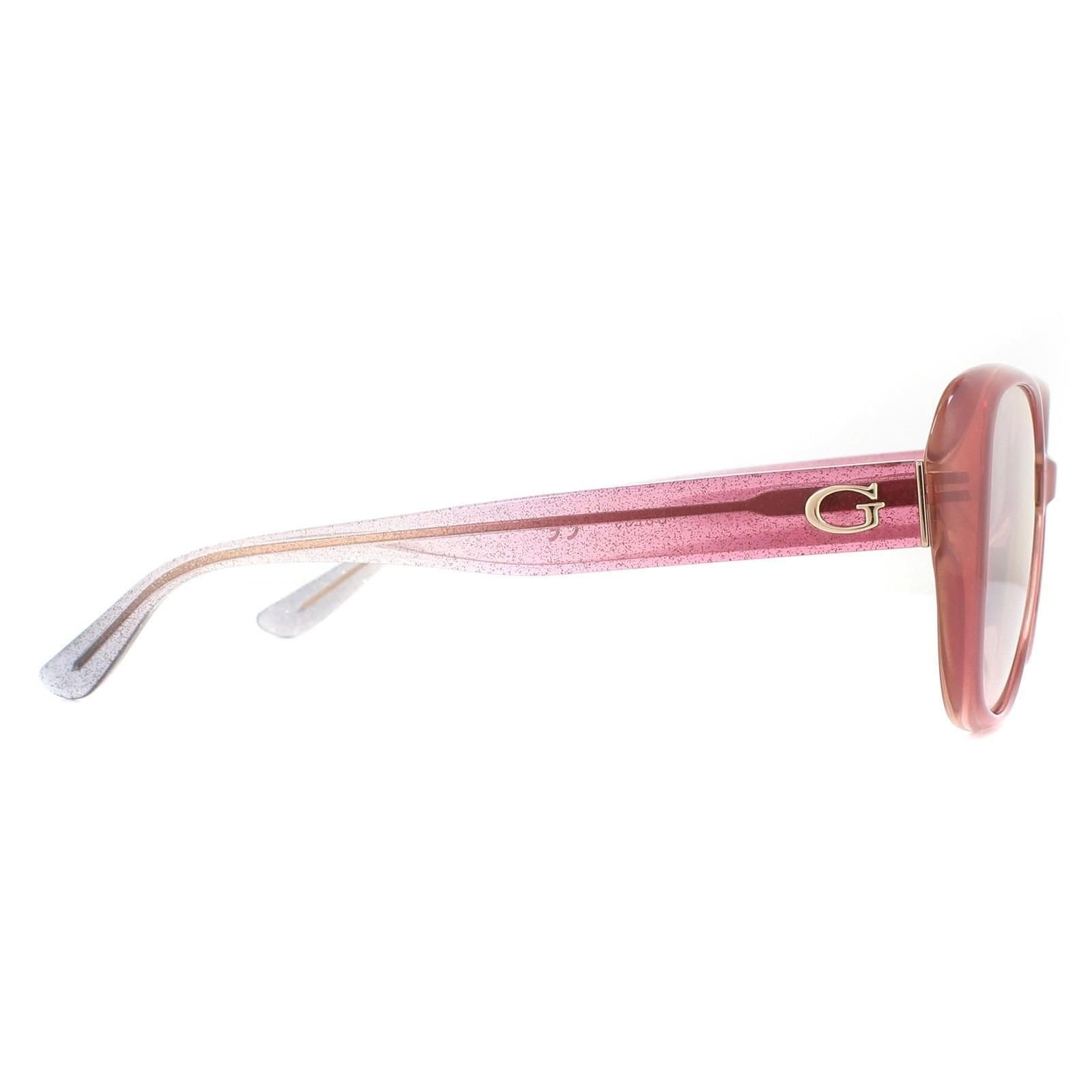 Guess Guess Women's Square Pink Pink Brown Gradient Sunglasses - 4