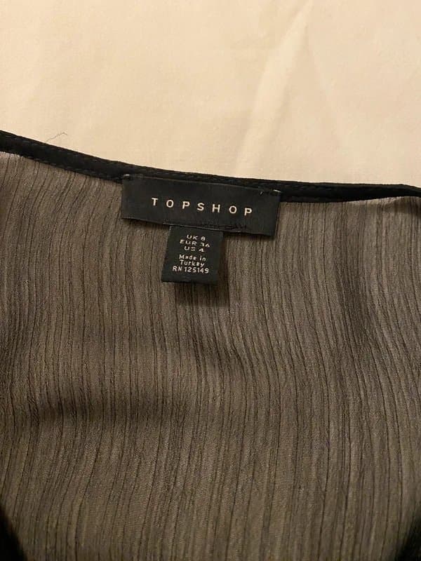 Topshop Black ruffle chiffon blouse