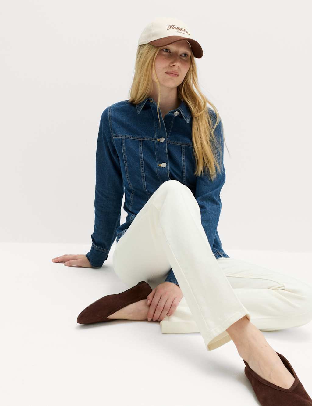 Marks & Spencer M&S High Waisted Flared Jeans Soft White - 2