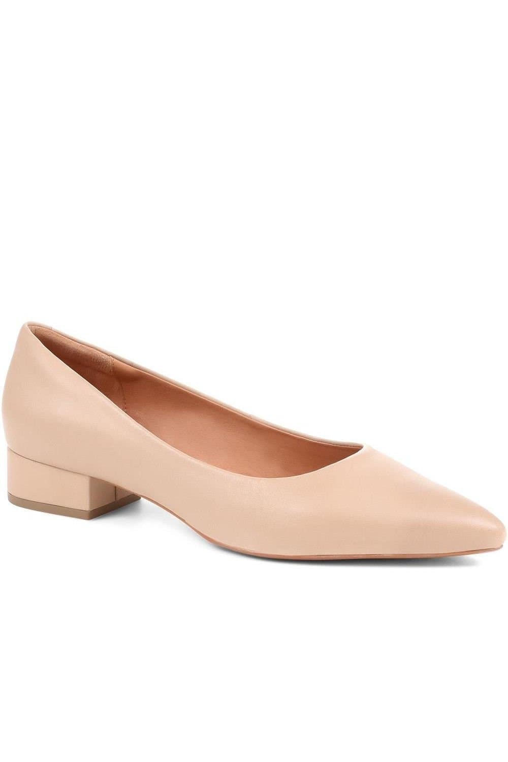 Jones Bootmaker Jones Bootmaker Women's Sunstone Leather Court Shoes in Beige