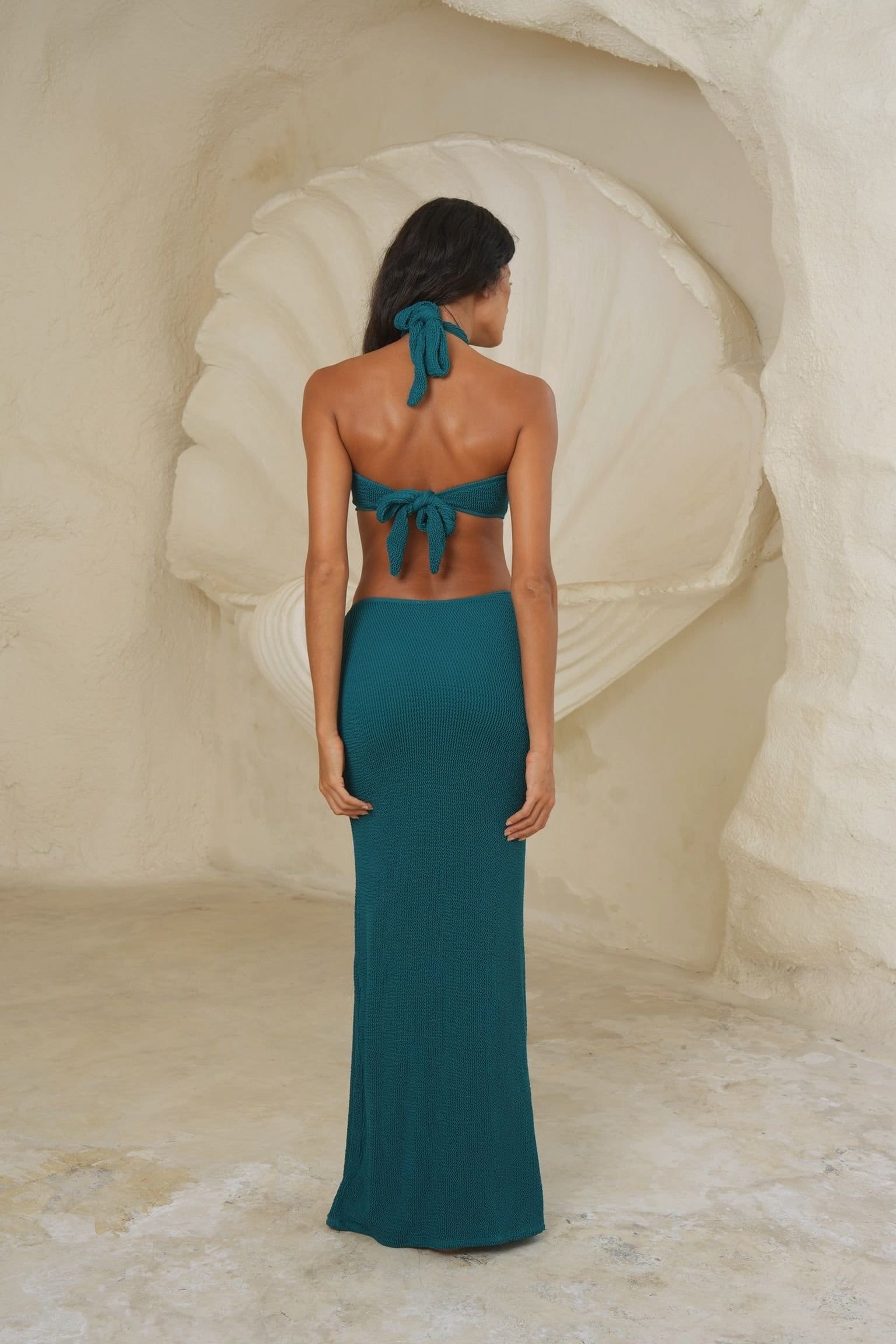 Moda Minx Moda Minx Women's Adelaide Scrunch Maxi Dress in Dark Green - 4