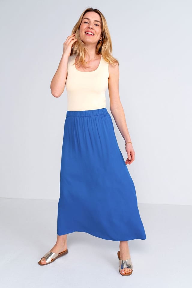 Kettlewell Kettlewell Women's Selena Satin Skirt in Cobalt - 3