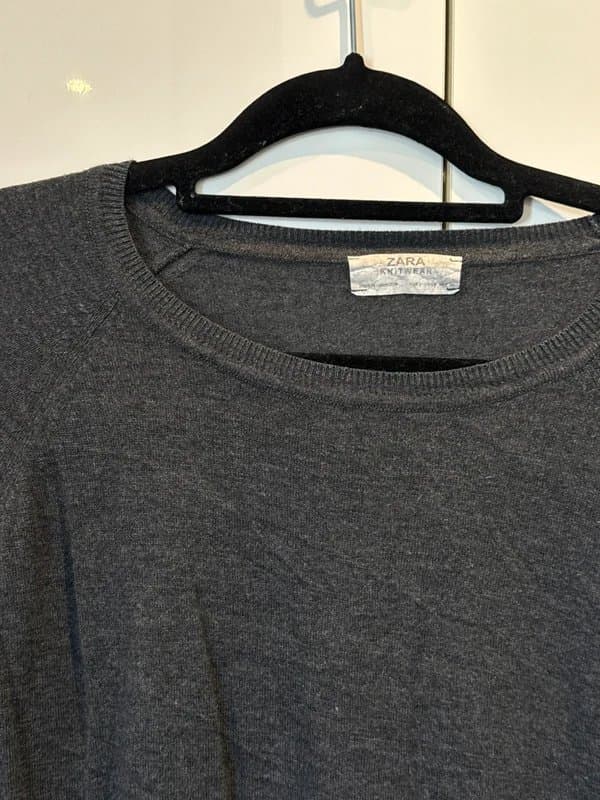 Zara Zara Grey Lightweight Long Sleeve Knit Top