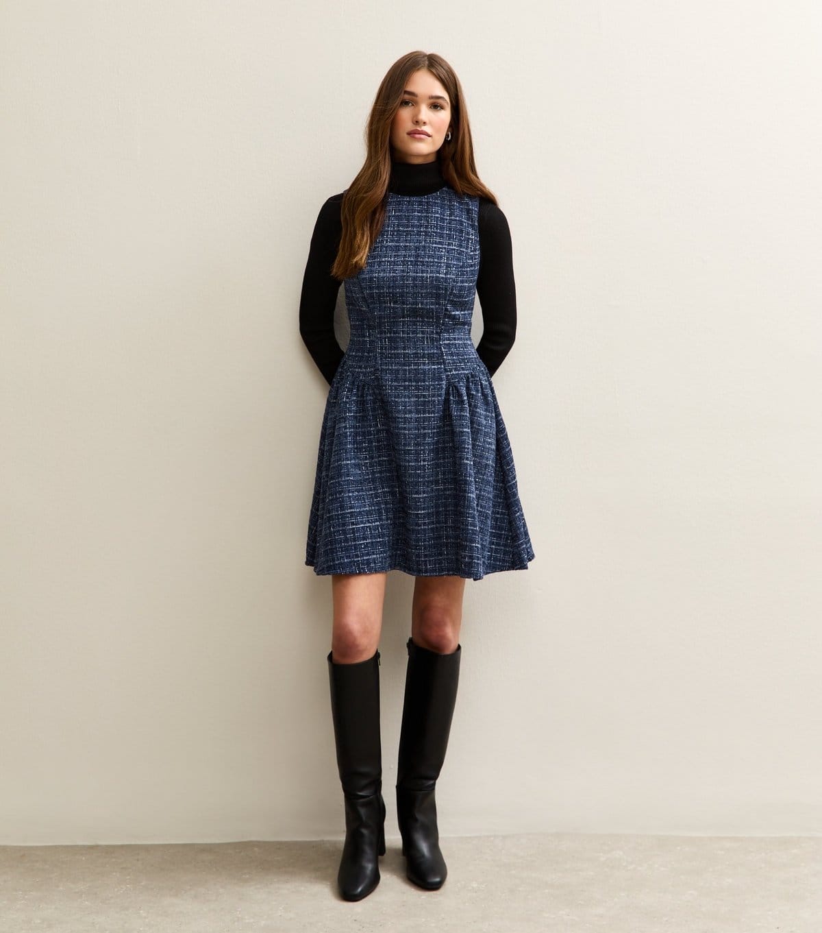 New Look Women's Navy Boucle Sleeveless Mini Dress New Look - 4