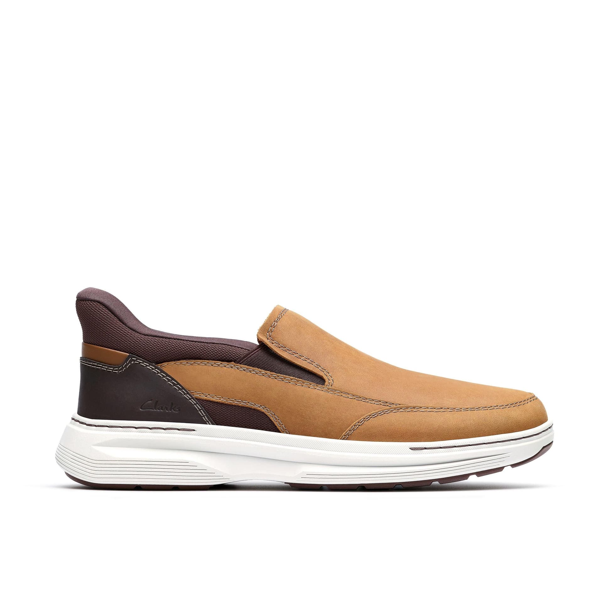Clarks Clarks Men's Craftwell Step Light Brown Leather Slip Ons