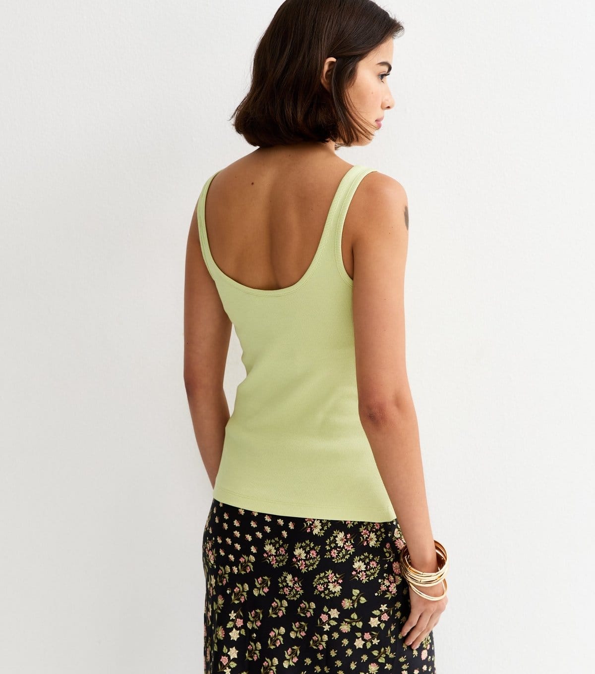 New Look Women's Light Green Button Up Tank Top New Look - 4