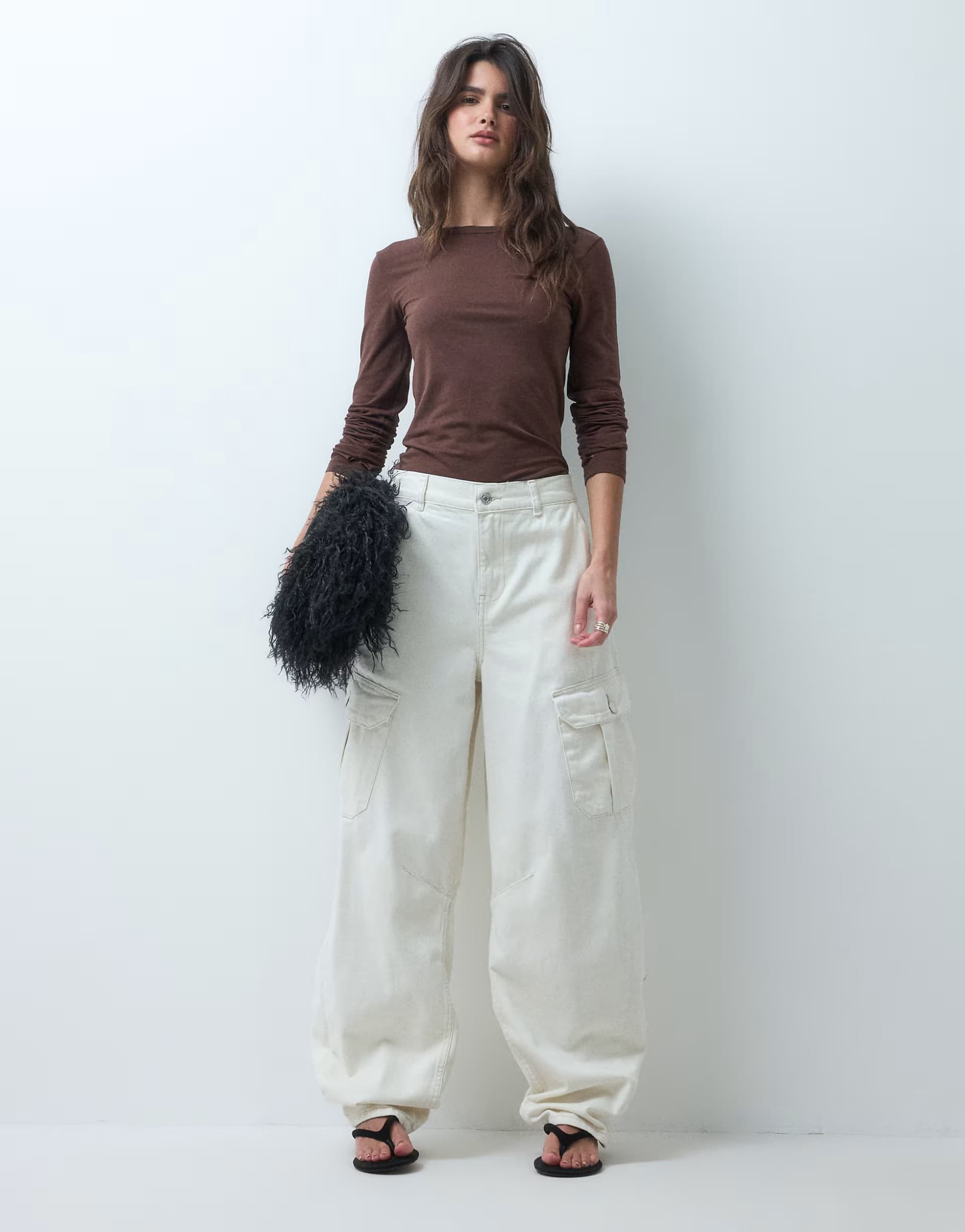ASOS ASOS DESIGN cargo trousers with tie waist in ecru