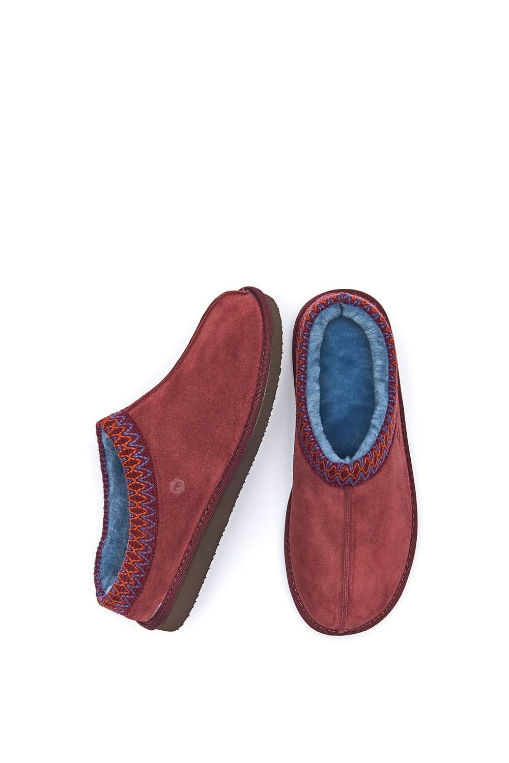 Moshulu Moshulu 'Docker' Men's Suede Mule Slippers in Dark Red - 1